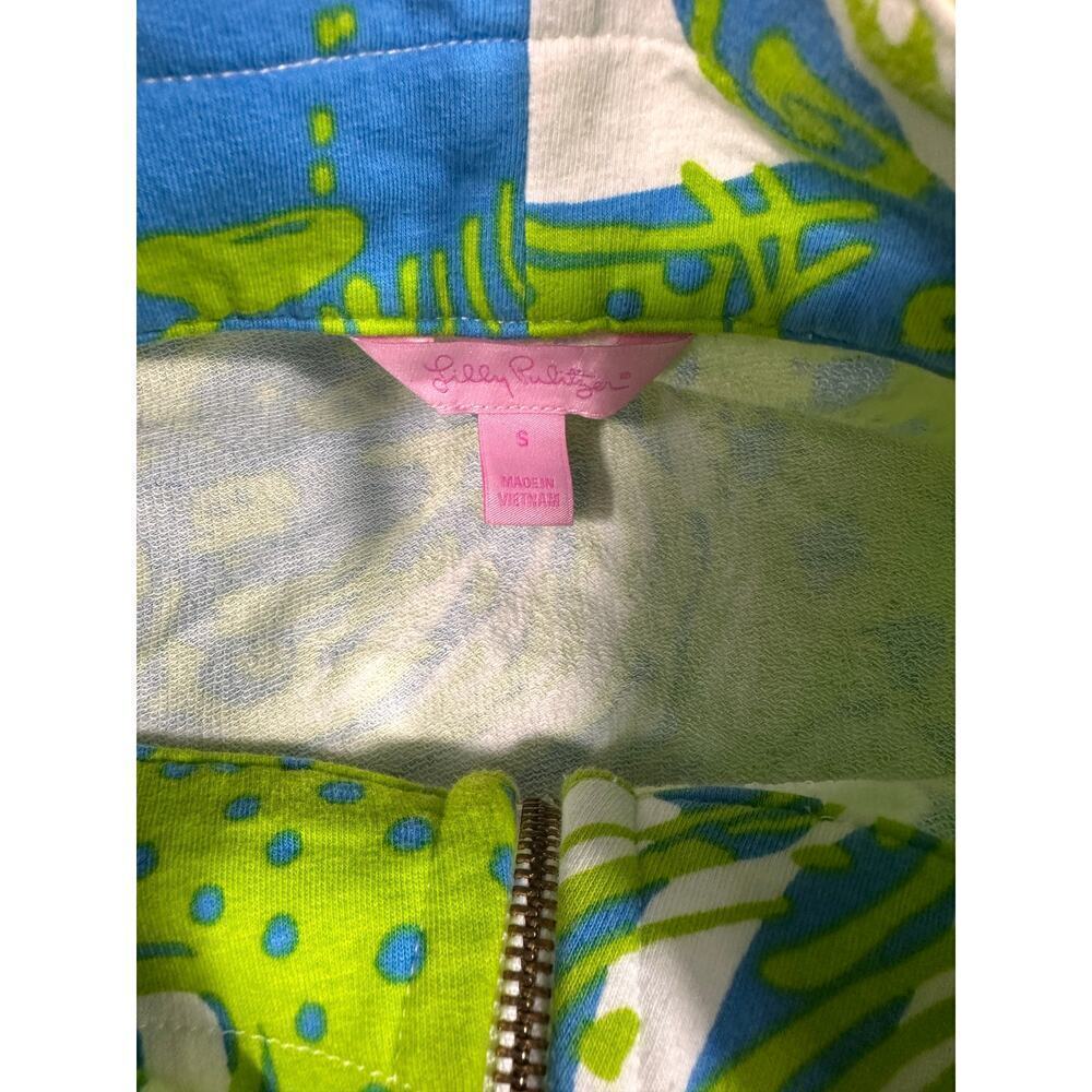 Lilly Pulitzer Skipper Popover Pullover Green Blue Print Size Small - Picture 9 of 9